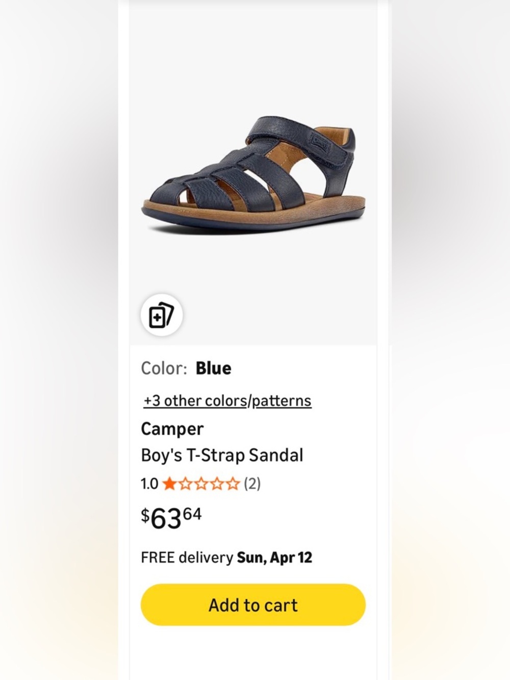 NWT-Camper Boys Navy Leather Strappy Sandals- - Picture 4 of 8